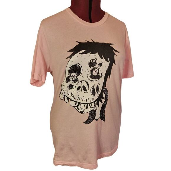 Canvas Unisex Pink Tee with Monster Print (Size L) - Picture 7 of 7